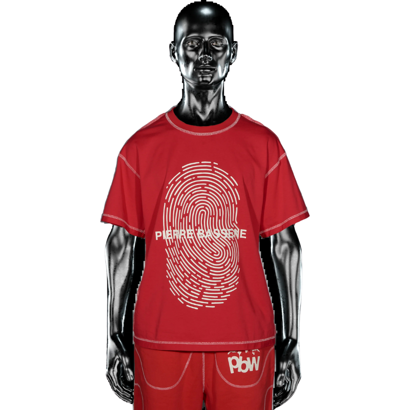 T-shirt Fingerprint - Red | Pierre Bassene