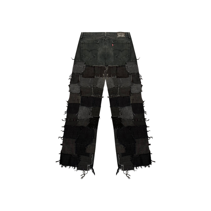 Jeans Black/Grey Squared Patched BigWool  | StudioPolyvalent