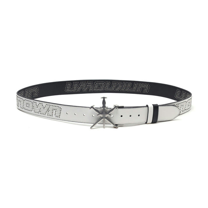 Logo Belt UNKNOWN Reversible Stud Black/White