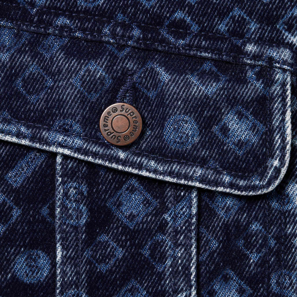Denim Jacket Flocked Denim Navy | Supreme