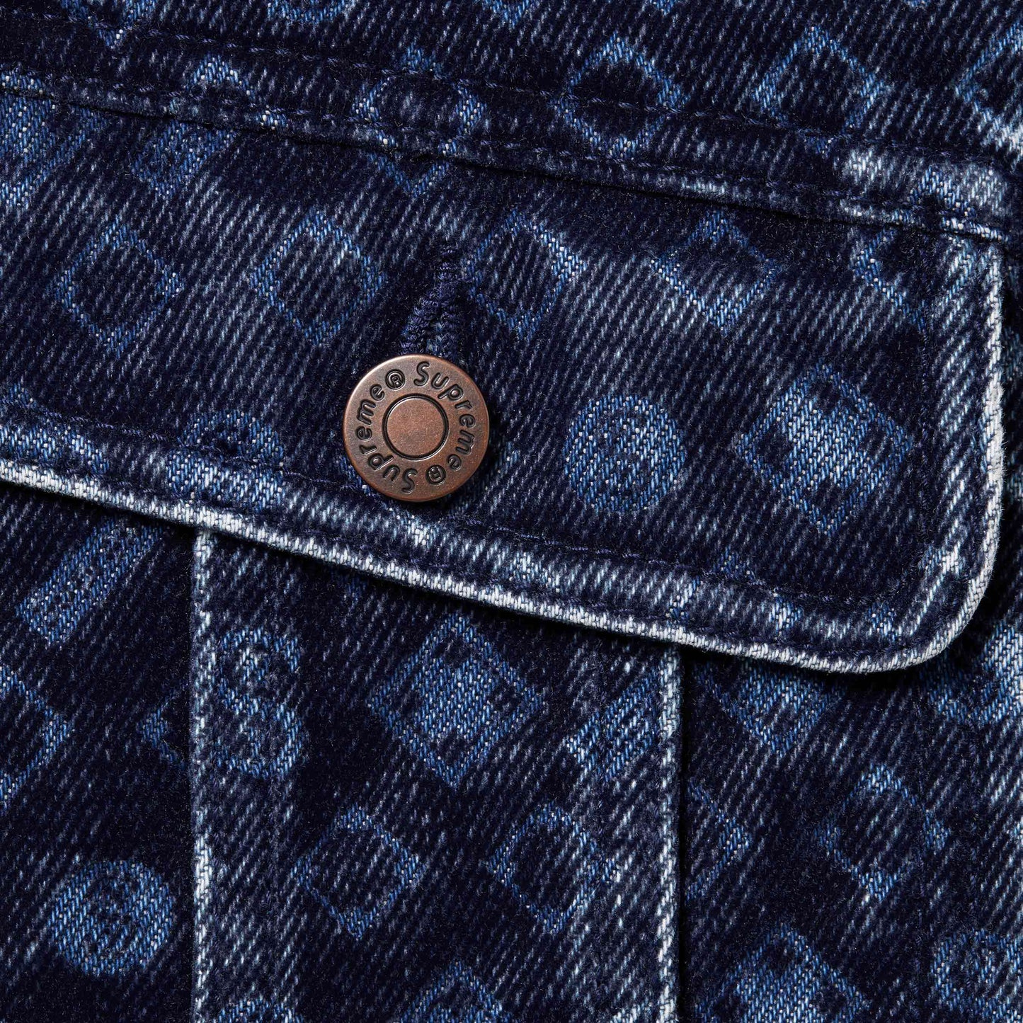 Denim Jacket Flocked Denim Navy | Supreme