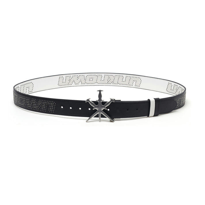 Logo Belt UNKNOWN Reversible Stud Black/White