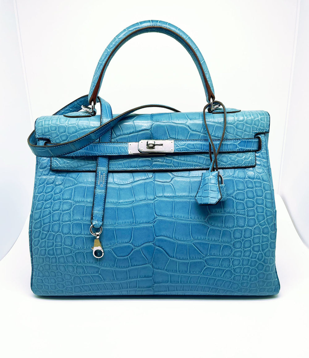 Kelly 35 Alligator Blue Mykonos | Hermes