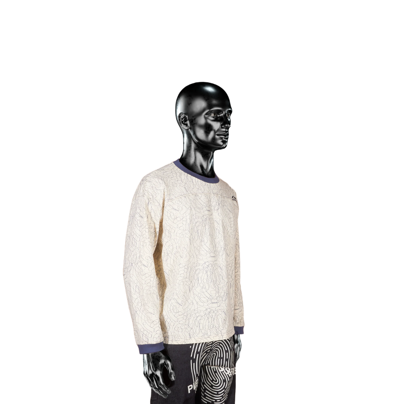 T-shirt à manches longues - Crème/Bleu Digital Camo℗ | Pierre Bassene