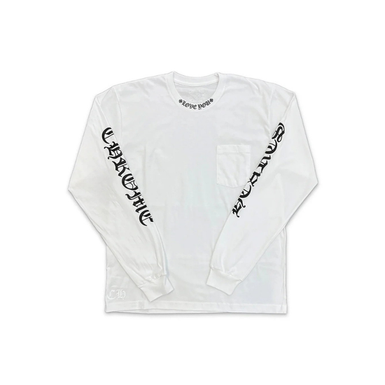 Longsleeve Neck Logo Love You White  | Chrome Hearts