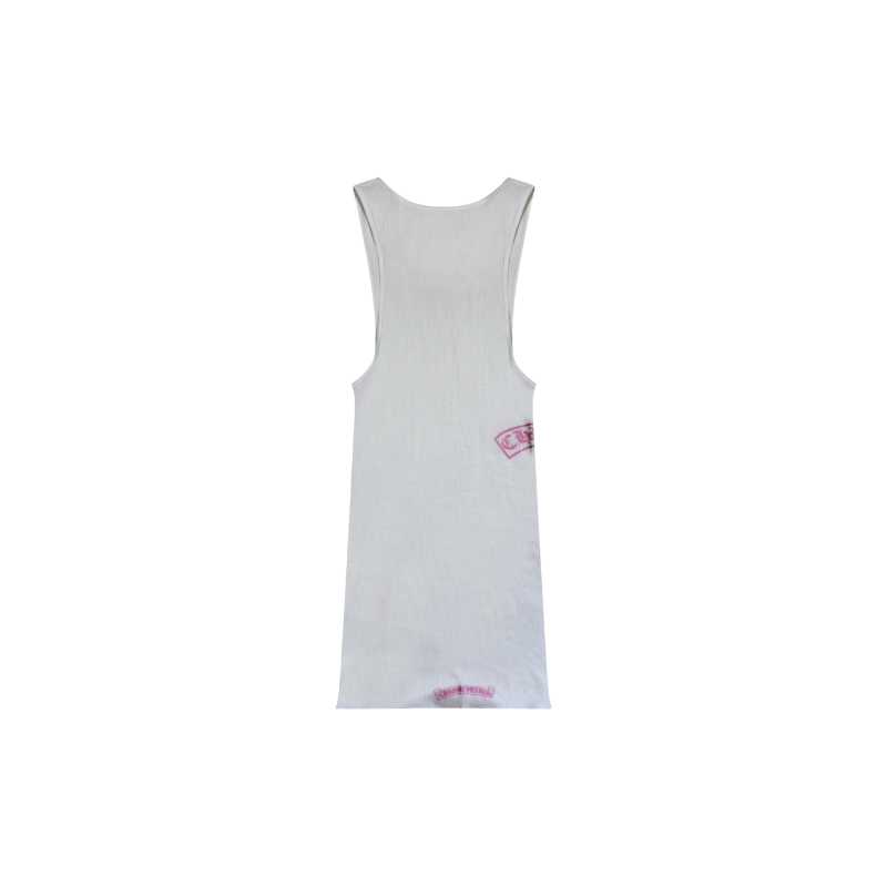 Tank Top T-Bar Pink White  | Chrome Hearts
