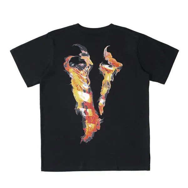 T-shirt Black Love Of July Flag On Fire  | Vlone