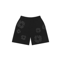Shorts Cotton Wreath Full Black | Denim Tears