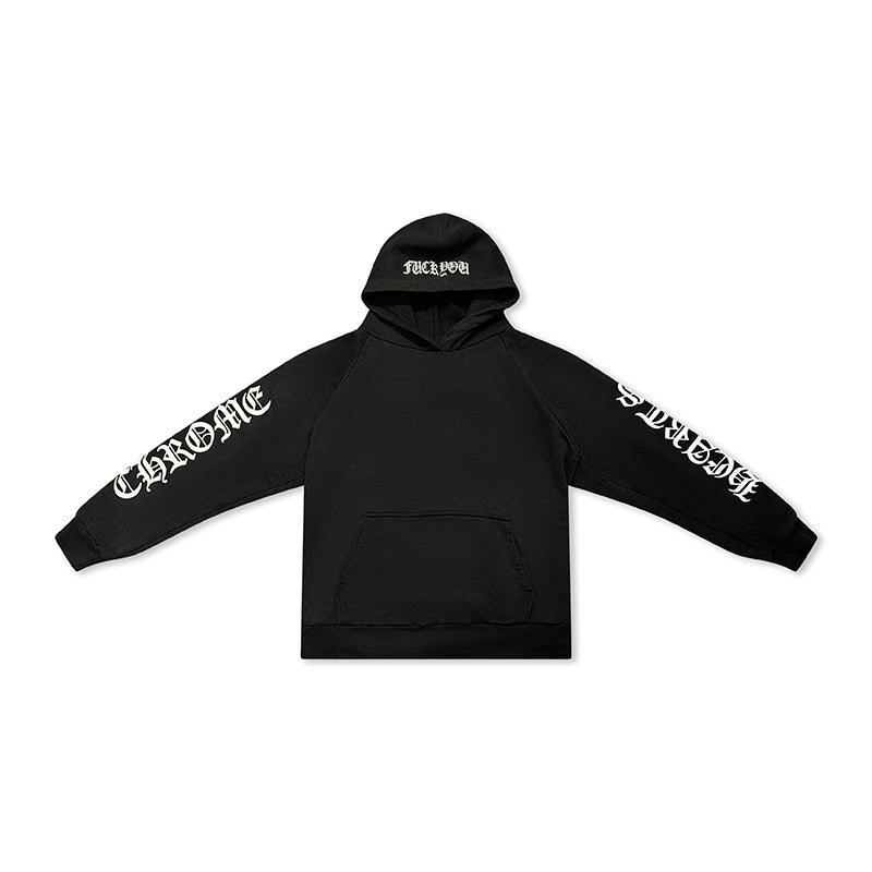 Hoodie Black Grey Fuck You Thermal | Chrome Hearts