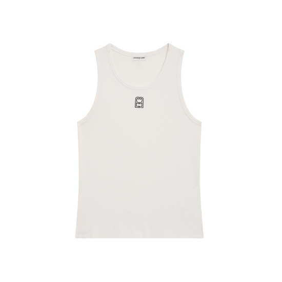 Tank Top Côtelé White | Les Bons Gars