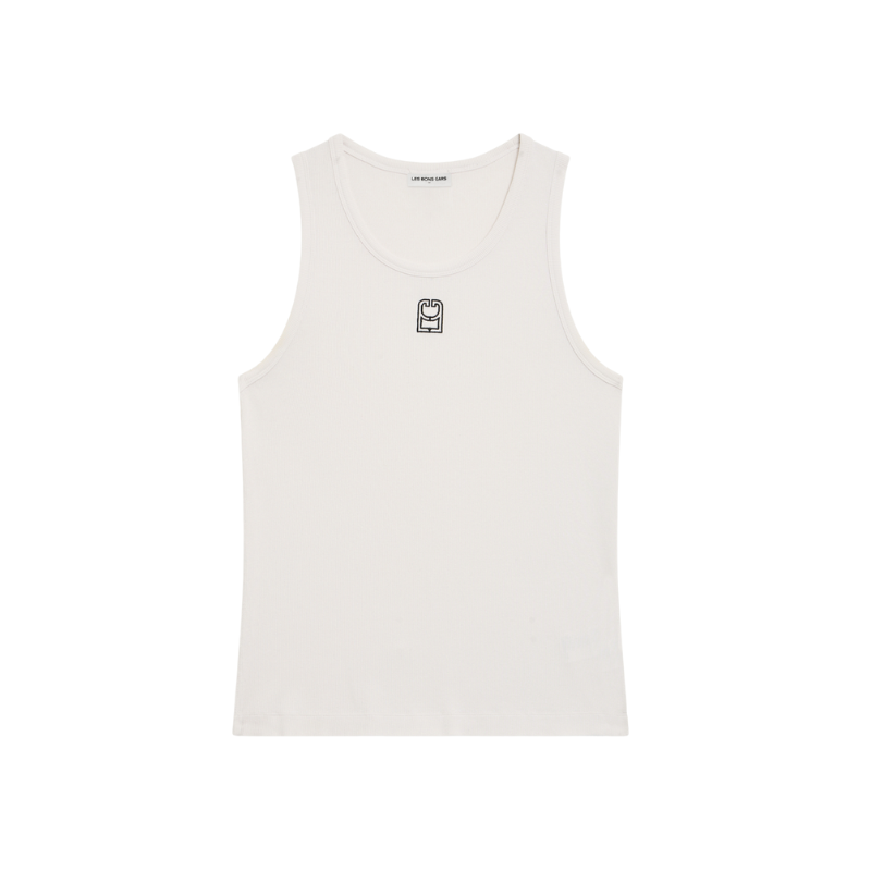 Tank Top Côtelé White | Les Bons Gars