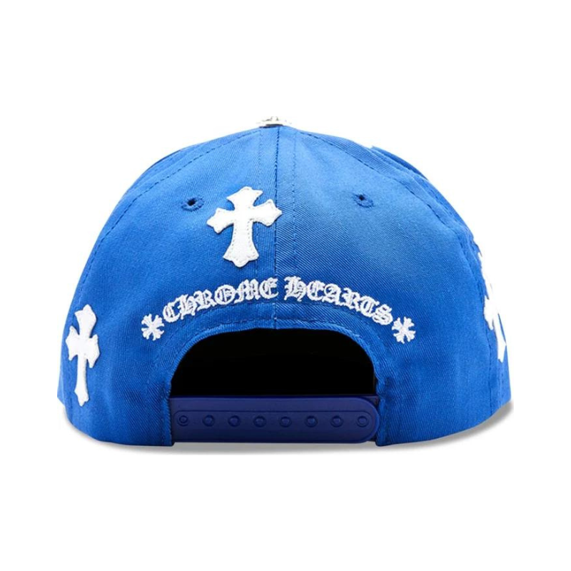 Casquette de baseball bleue avec patch | Chrome Hearts
