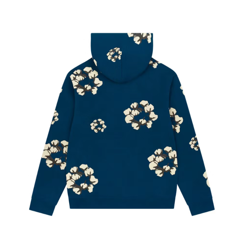 Hoodie Cactus Tears Wreath Navy Blue | Denim Tears