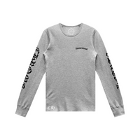 Longsleeve Grey Thermal Scroll Logo | Chrome Hearts
