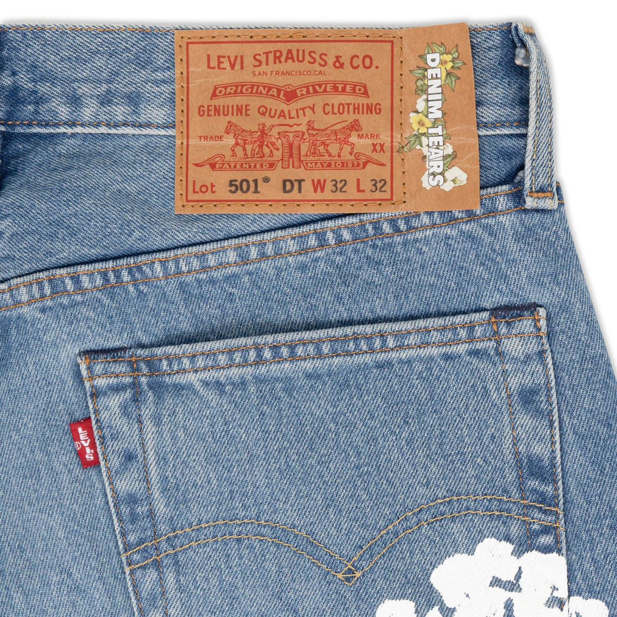 Jeans Levi's 501 Cotton Wreath Blue  | Denim Tears