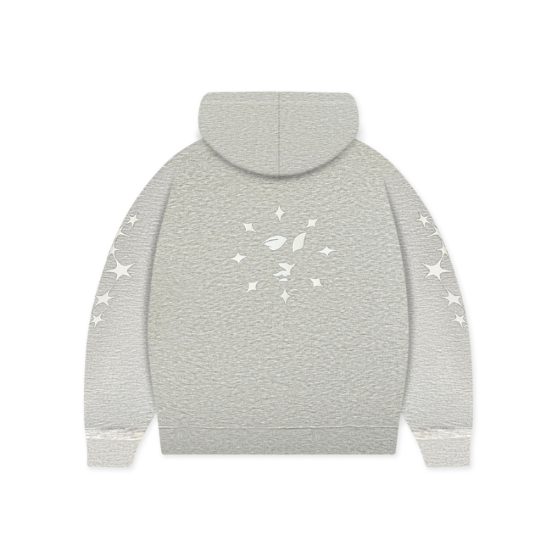 Sweat À Capuche Zippé Cosmos Gris | Année Lumière