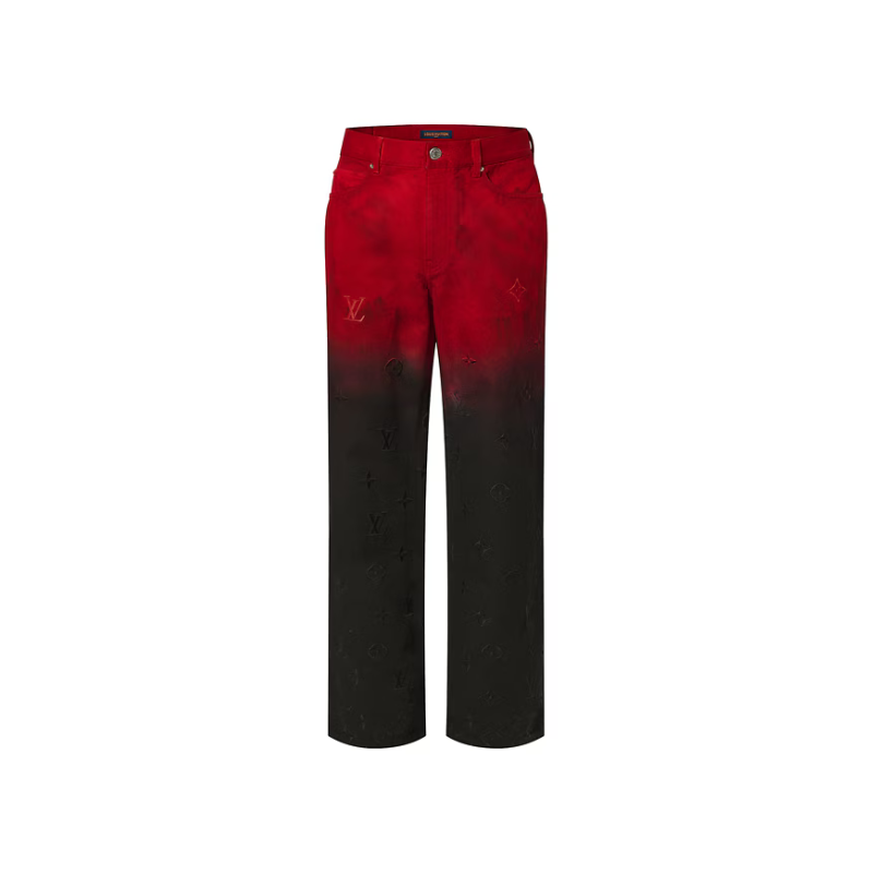 Pantalon brodé noir rouge | Louis Vuitton