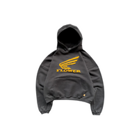 Sweat à capuche Motor Gris Jaune | Flower Instincts