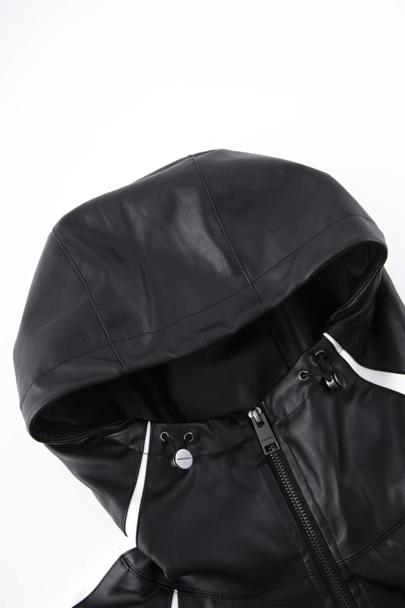 Jackets Leather Track Jacket Black/White | Unknown