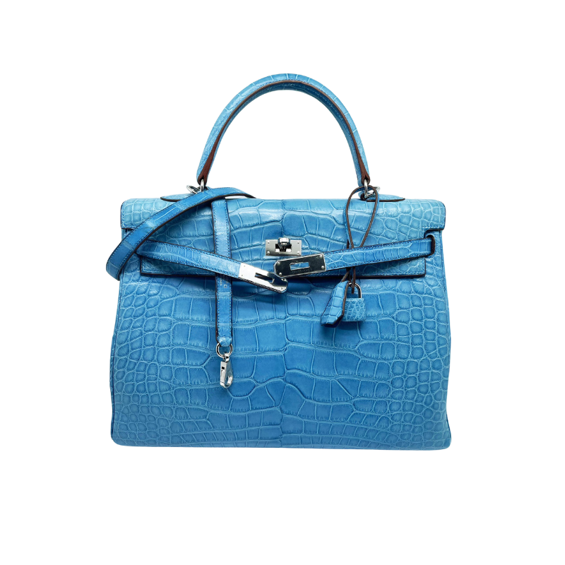 Kelly HERMES 35 Alligator Blue Mykonos