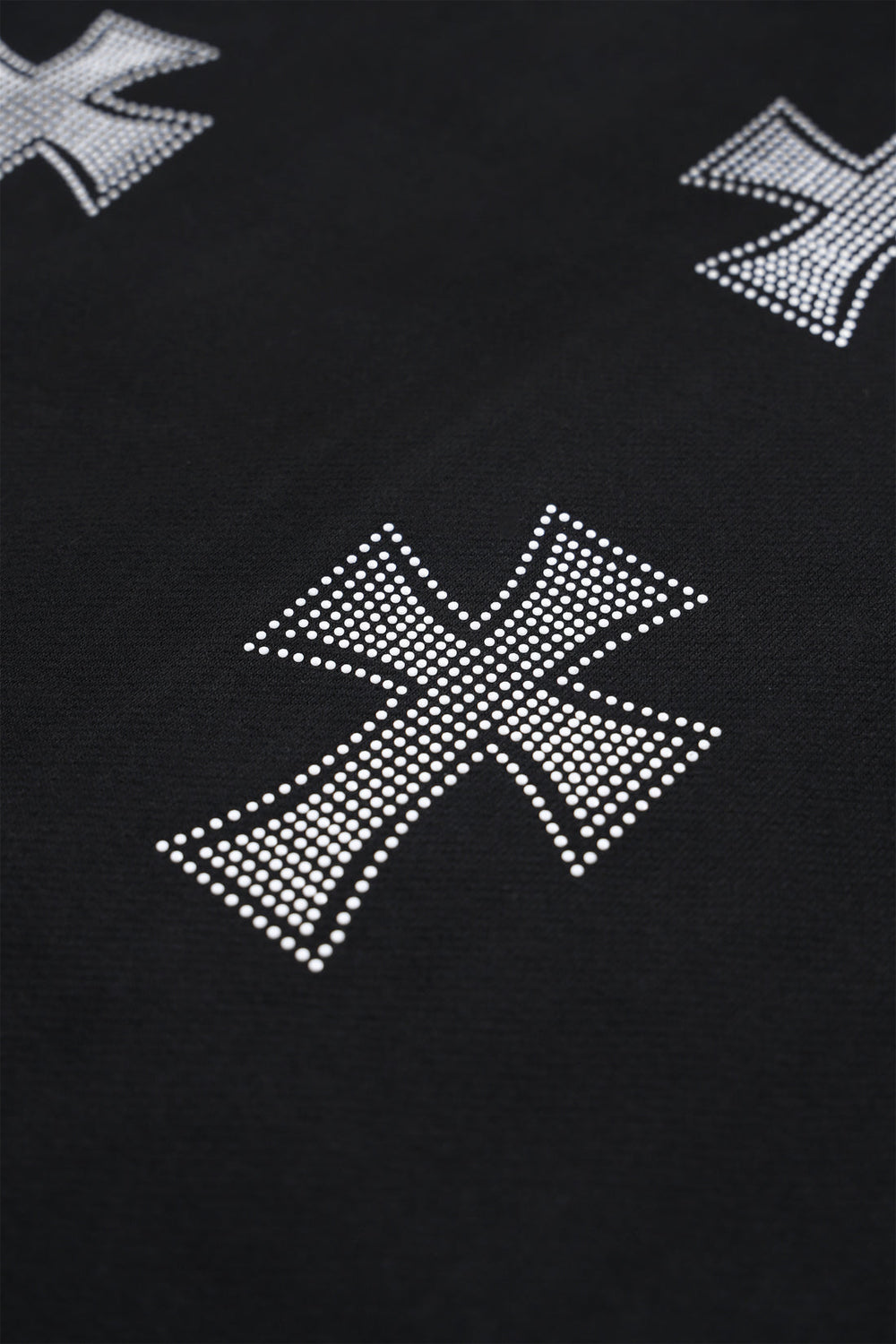 UNKNOWN Black/White Rhinestone Hoodie