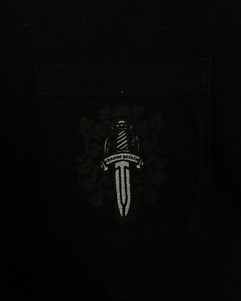 T-shirt Black Tonal Dagger Logo | Chrome Hearts