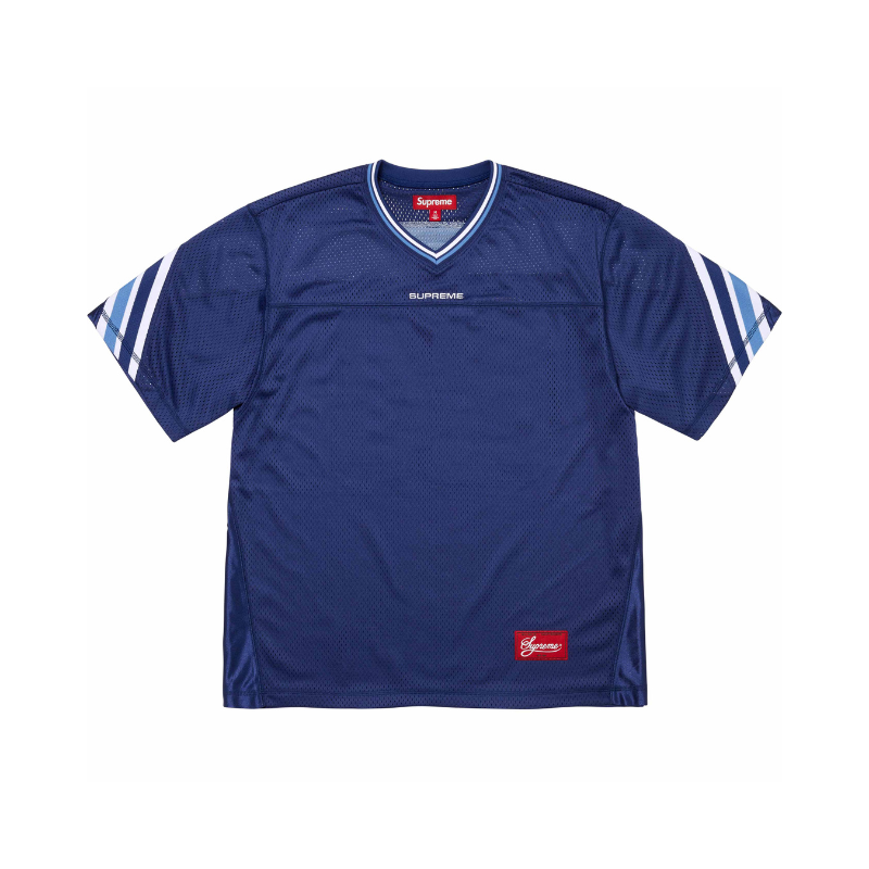 Jacquard Rib SUPREME Football Jersey Navy