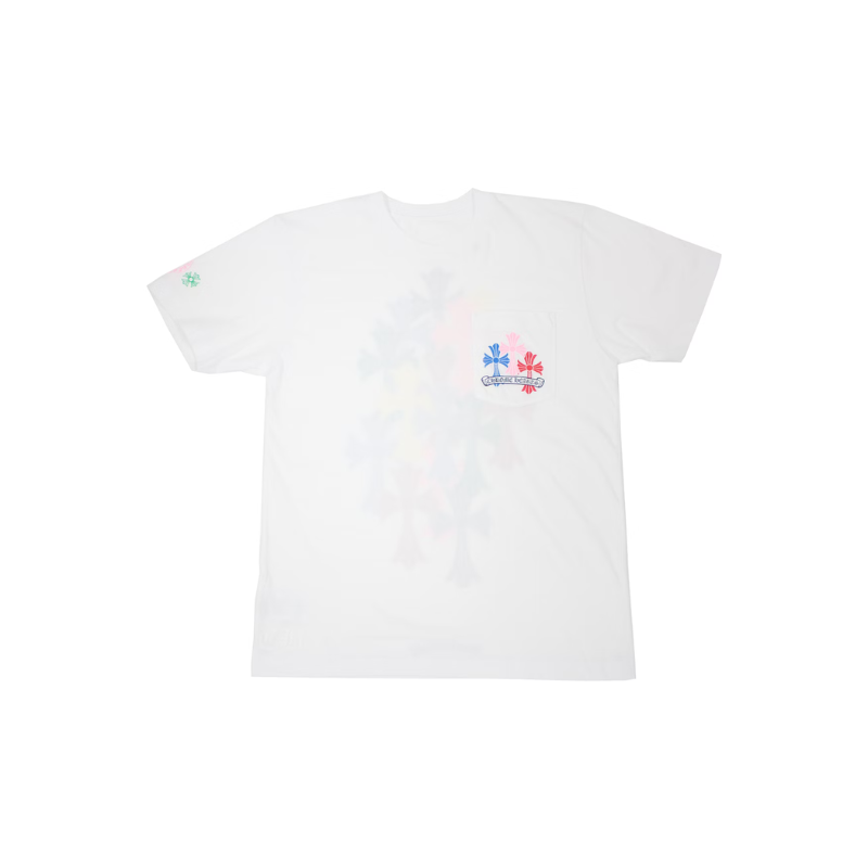 T-shirt Chrome Hearts croix gothiques Multi Color White