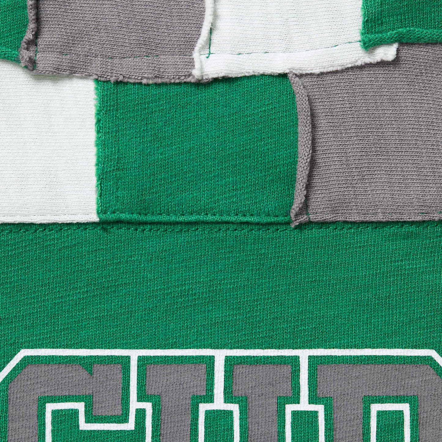 Football Top SUPREME Patchwork Yoke Green