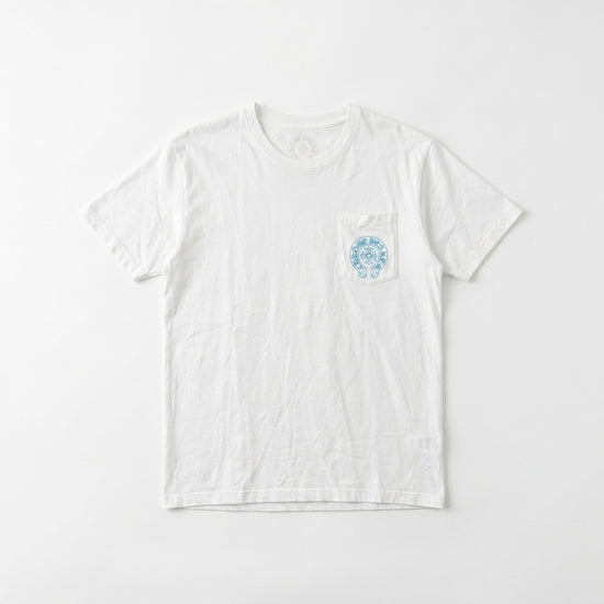 T-shirt White Triple Cross Baby Blue  | Chrome Hearts