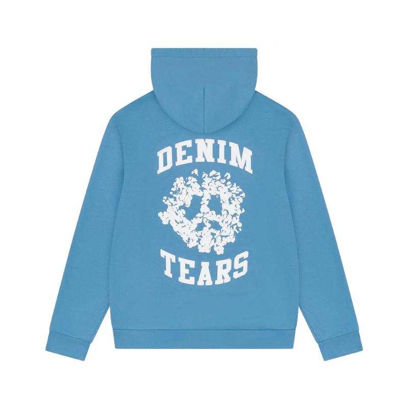 Zip Hoodie University Light Blue | Denim Tears