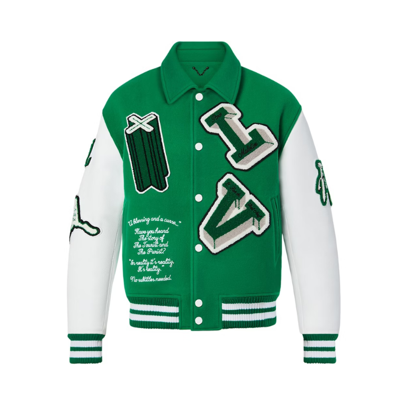 Leather Jacket Varsity Jacket Leather Green (Sample)  | Louis Vuitton