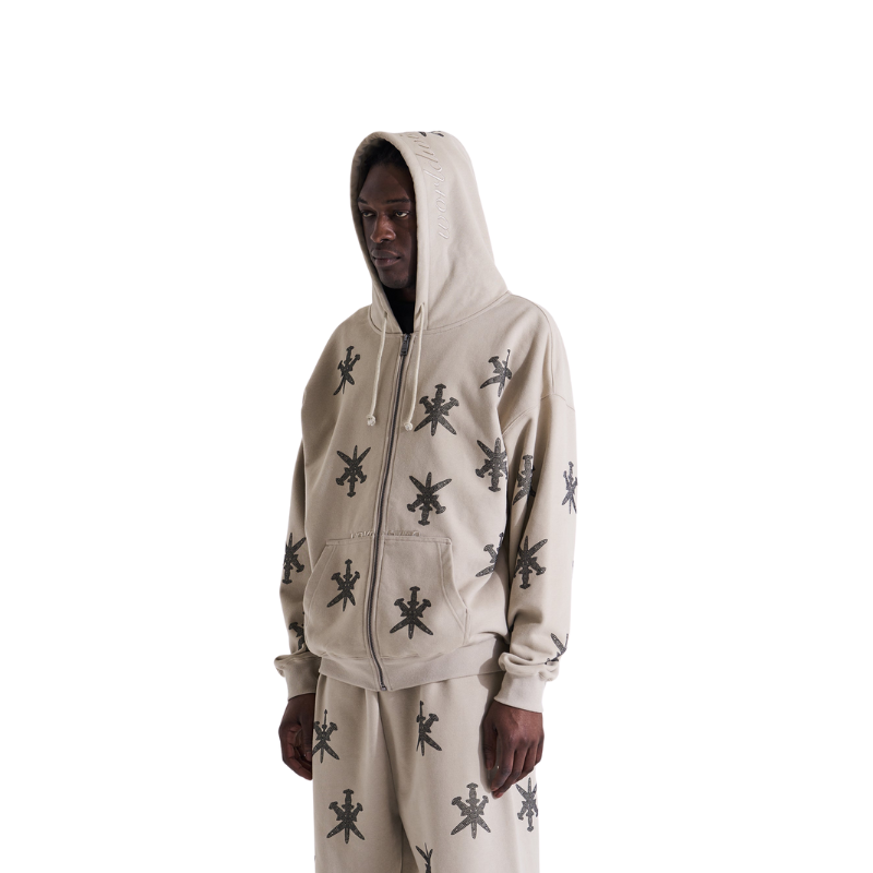 Zip Hoodie Sand Dagger Rhinestone | Unknown