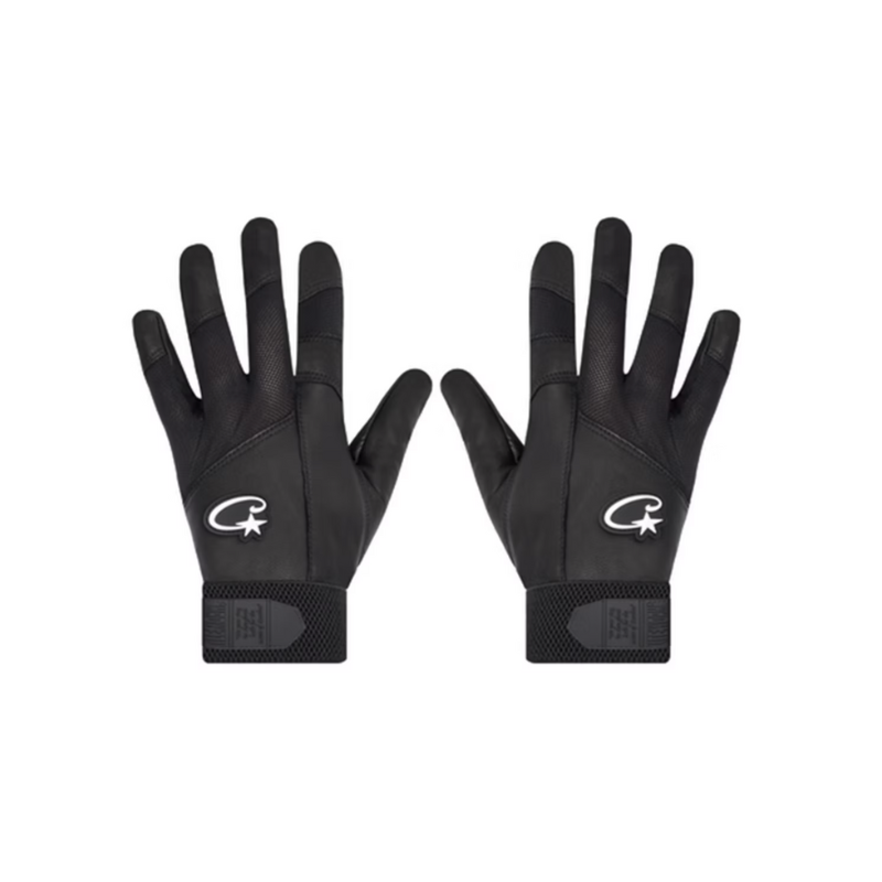 Corteiz Black Cstarz Leather Gloves