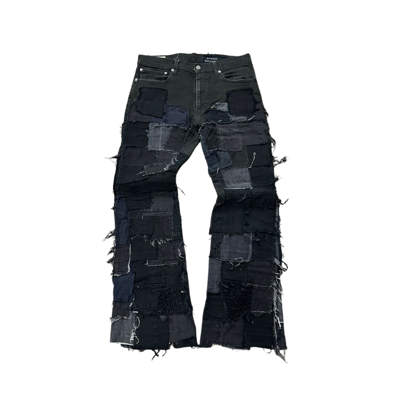 Jeans Black/Grey Squared Patched BigWool  | StudioPolyvalent