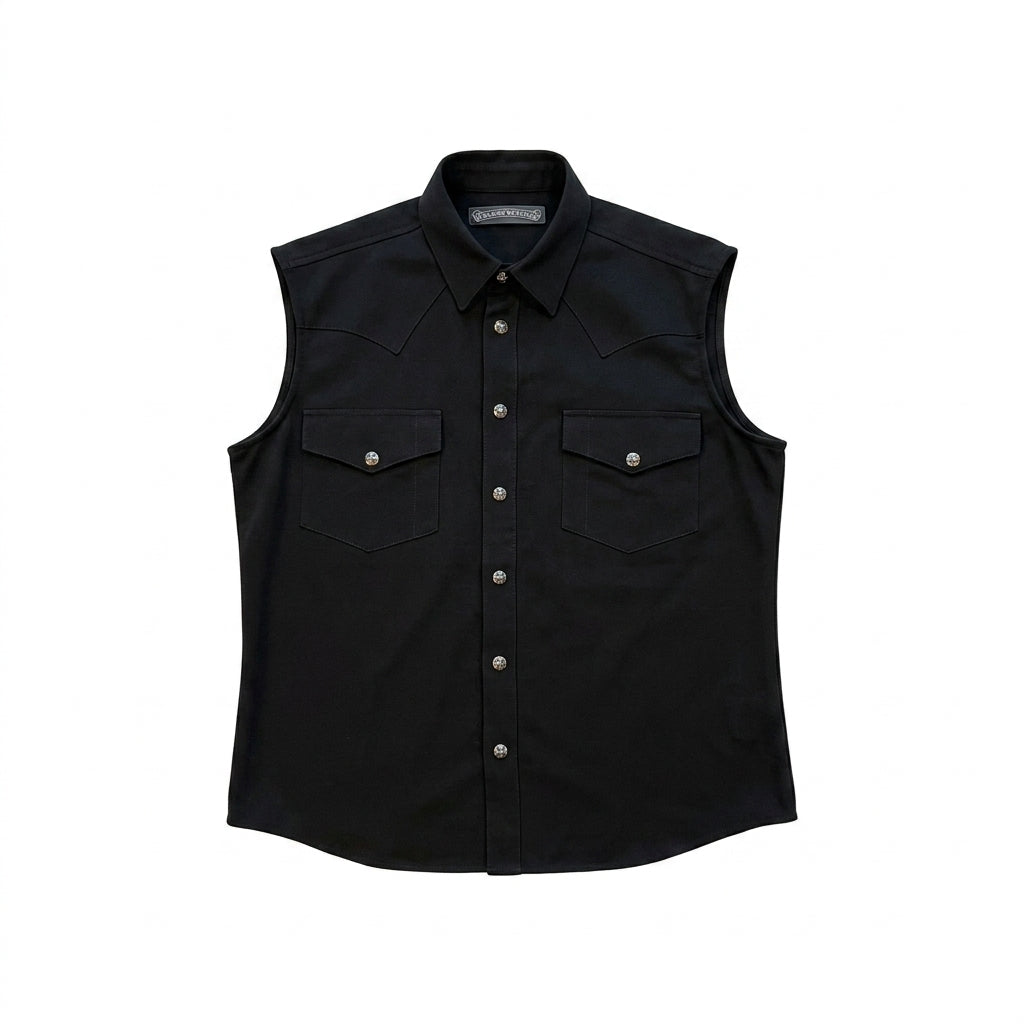 Sleeveless Vintage Fleur De Lys Vest DS | Chrome Hearts