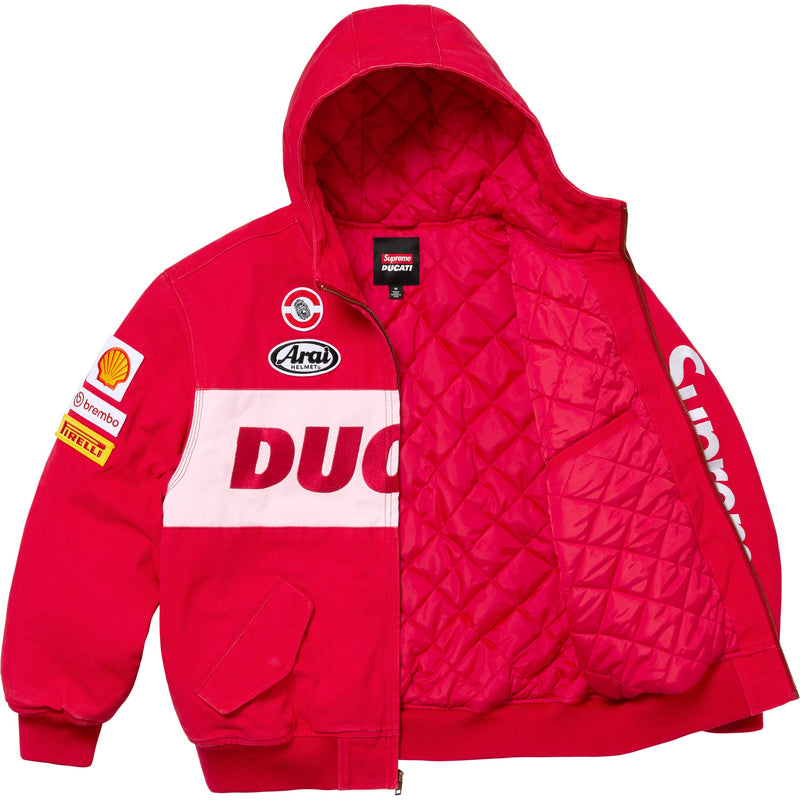 Supreme Ducati Hooded Racing Jacket Red