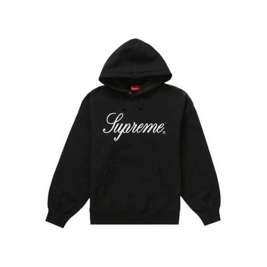 Hoodie Raised Script Black | Supreme