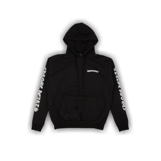 Hoodie Script Logo Black | Chrome Hearts