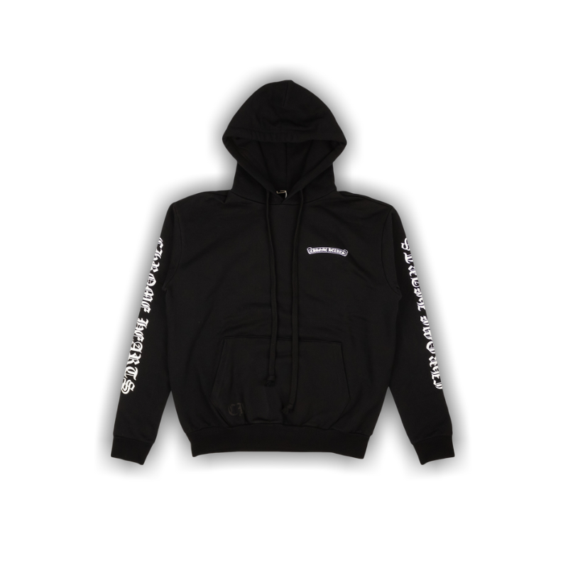Hoodie Script Logo Black | Chrome Hearts