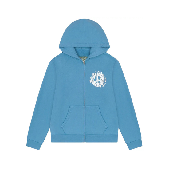 Zip Hoodie University Light Blue | Denim Tears