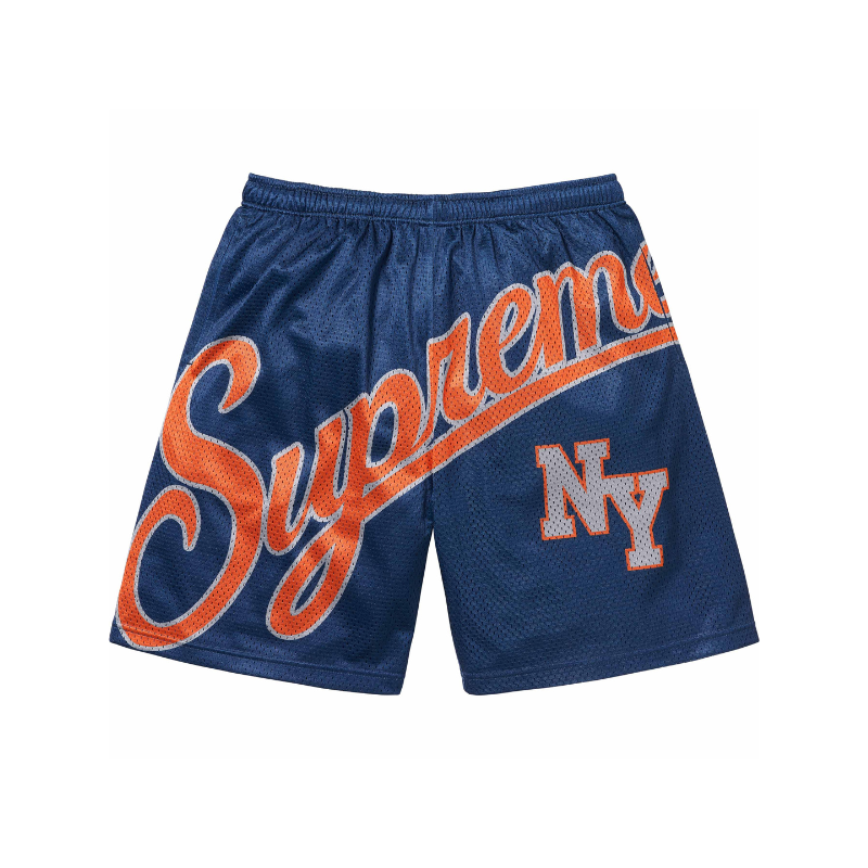 Supreme Big Script Mesh Short Blue