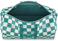 Keepall LOUIS VUITTON Bleu sarcelle