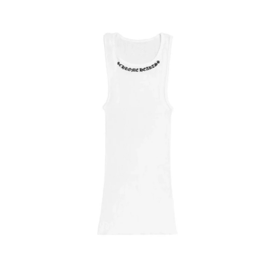 Tank Top Scroll Logo White | Chrome Hearts