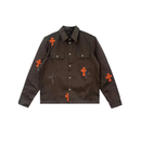 Jacket Work Dog Leather Cross Patch Orange | Chrome Hearts, view 3