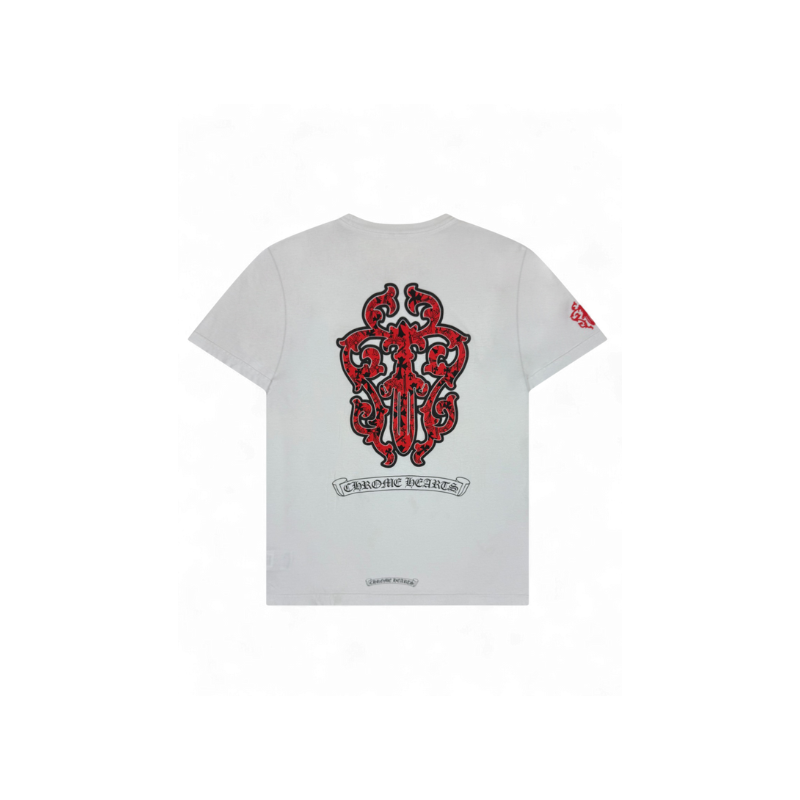 T-shirt White Red Dagger Logo | Chrome Hearts