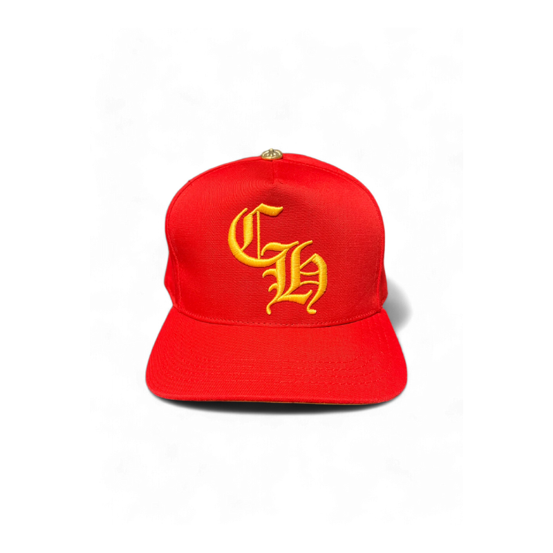 Casquette de baseball rouge et jaune | Chrome Hearts