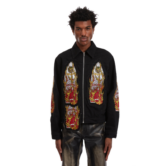 Jacket Flame Glass Trucker Coal  | WhoDecidesWar
