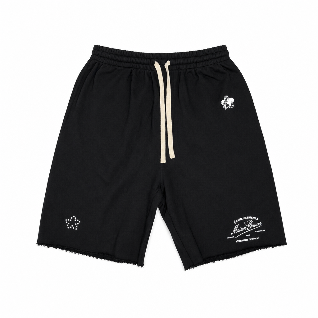 Shorts Etablissement Black SS26 | Maison Guava