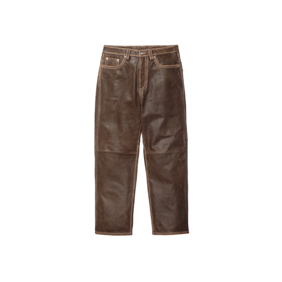 Leather Pants Loose Fit Brown  | Supreme x True Religion
